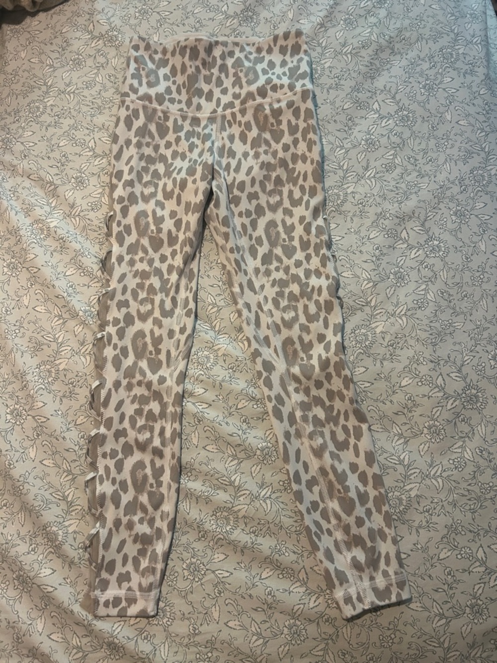Victoria's Secret Beige and Cream Leopard-Print High-Waist Leggings